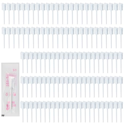 120 st baby tungrengörare nyfödd, baby munrengörare nyfödd gasväv tandborste kompresser engångsbruk lämplig för 0-36 månader gammal bebis tandvård (7,5 x 1,5 cm)