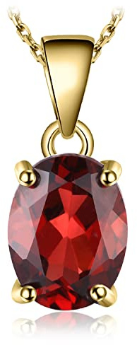 JewelryPalace Ovala ädelstenar Ametist Citrin Granat Peridot Topaz Solitaire Hängsmycke 45cm, Halsband Med Naturstenar, Smyckeset, Halsband Silver 925 För Damer, Smycken För Flickor Rosegold Gold