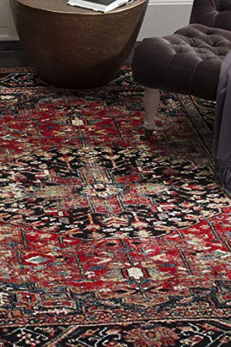 SAFAVIEH Vintage Hamadan Collection Accent Rug - 4' x 6', Red & Multi, Oriental Persian Design, Non-Shedding & Easy Care, Ideal for High Traffic Areas in Entryway, Living Room, Bedroom (VTH215A)