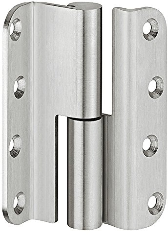 Gedotec Türscharnier Edelstahl Aufschraubband Startec H3052 für gefälzte Türen | Anschlag: DIN Rechts | Türband mit Tragkraft bis 60 kg | 1 Stück - Schwerlast-Scharnier Feuer- und Rauchschutz geprüft