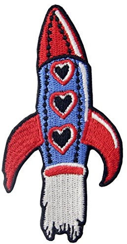 Rocket Space Shuttle Patch Embroidered Applique Iron On Sew On Emblem