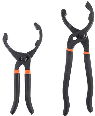 Swpeet 2 piezas Universal 10  y 12 grande ajustable filtro filtro de aceite extracción manual filtro de aceite también con mango largo mango para diámetro 2 a 4-1/2 unidad quitar motocicletas