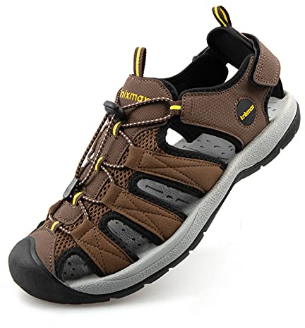 Knixmax Sandalias Deportivas Hombre Verano - Exterior Ligero Antideslizantes Para Casual Senderismo Trekking - Marrón EU 45