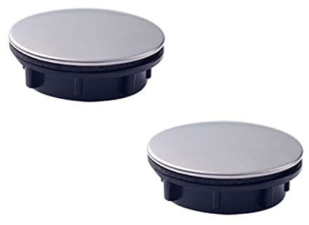 Edelstahl Waschbecken Überlauf Abdeckungen - 2 Stück Loch Platte Stopper für Küchenspüle und Badezimmer Wasserhahn (45mm)