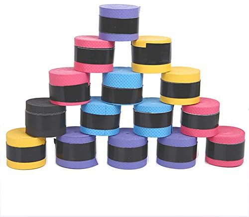 VASANA 30 cintas de agarre de raqueta para bádminton y tenis, protector antideslizante para caña de pescar, absorbe el sudor, color aleatorio, 43 pulgadas de longitud