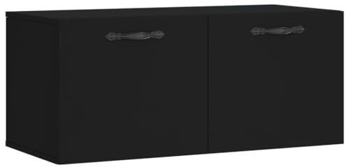 Armoire murale noir 80x36,5x35 cm bois d ingénierie