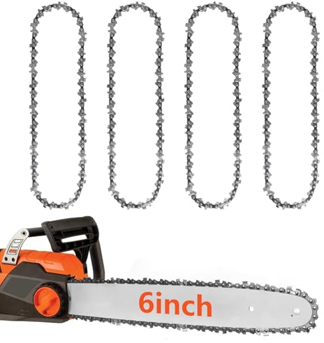 4pz Catena Mini Motosega 6 Pollici Universale per Lavorazione del Legno, Rifinitura, Giardino - Catena di Ricambio per Tagliare
