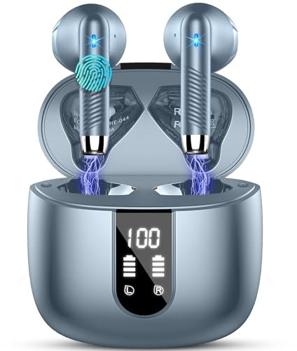 Kopfhörer Kabellos Bluetooth 5.3, Bluetooth Kopfhörer In Ear 2024 Kabellose Kopfhörer mit 4 Mic, Neue Wireless Earbuds ENC Noise Cancelling 48H Tiefer Bass, IP7 Wasserdicht Ohrhörer, LED-Anzeige USB-C