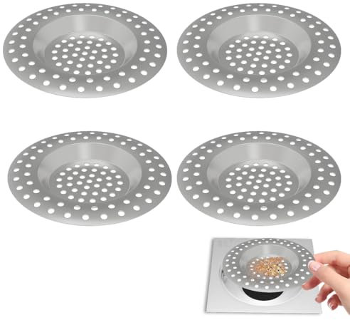 Stainless Steel Sink Filter, 4PCS Sink Strainer, Drain Filters, Kitchen Sink Strainer Plug,Shower Drain Filters, Hair Filters, Drain Protectors