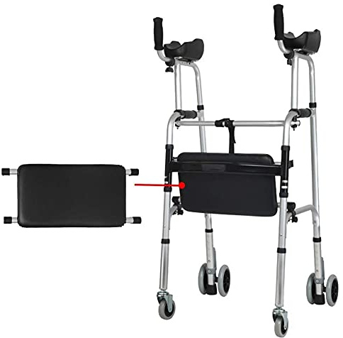 UWYTGF Folding Rollator Rollator Walkers Walker,Heavy Duty Disabled Folding Walker with Shoulder Support & 400Lbs Capacity,Indoor Outdoor for Seniors & Elderly Walker
