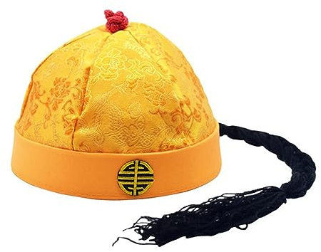 Lodoot Sombrero tradicional de emperador chino para tela de seda, sombrero de príncipe chino Tangzhuang Cosutme, accesorios de propietario, sombrero de piel de melón