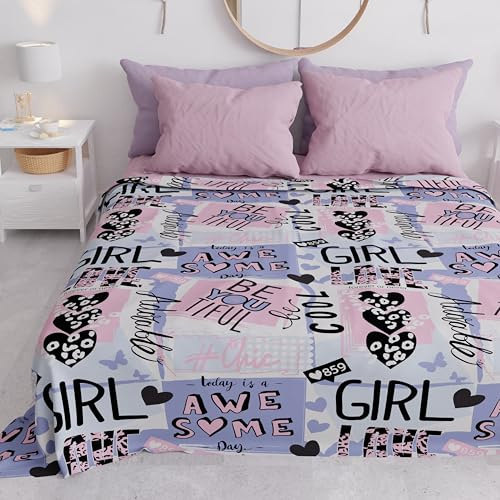PETTI ARTIGIANI ITALIANI – Cubresofá Multiuso de Microfibra 180x270 cm, Diseño Girl Cool| Funda para Sofá Antimanchas, Colcha y Cubremesa | Protector Lavable para Sofás y Muebles