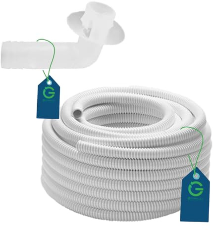 G GRIMALDI Tubo Scarico Condensa Condizionatore Climatizzatore - Tubo Flessibile Spiralato Ø20mm Bianco - Lunghezza 5m - Ricambio 60310002 (5 Metri+Pipetta 20mm)
