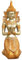 Statua di donna thailandese inginocchiata, Statuetta intagliata per la decorazione della casa, Regalo per l'ingresso, per l'inaugurazione di un matrimonio(Gold)