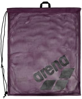 ARENA One Go Pool Gear Sack Swim Mesh Bag Drawstring Satchel for Swim Accessories Quick Dry Polyester Equipment Tote for Swim Team Practice, Plum Purple, 40 Liters
