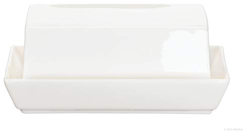 ASA 1984013 Butterdose, Porzellan, Weiß, 15.7 x 12.8 x 8 cm