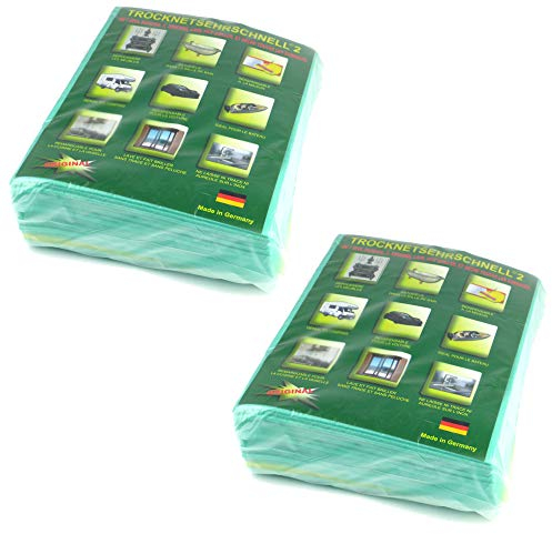 Trocknetsehrschnell® - La Fameuse Serpillière Allemande Ultra Absorbante - Serpillere Magique Essuie Tout Reutilisable et Lavable (2 pack: 3 Serpilleres 60x50cm, 2 Serpilleres 40x38cm + 1 poussiere)