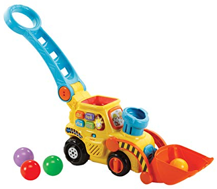 VTech POP and Drop Digger, Educational Push Along Digger for Toddler, Toy Gift for 12 Months to 2 3 Years Boys and Girls. English Version