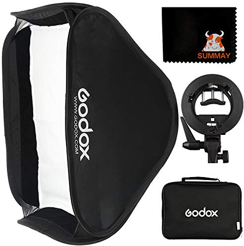 Godox SFUV8080 80x80cm Softbox Universal Plegable Kit con Soporte Speedlite Estilo S para Flash Bowens Mount
