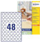 Avery Drucker-Etiketten, rund, abnehmbar, 1200 weiße Etiketten – 48 Etiketten pro Blatt