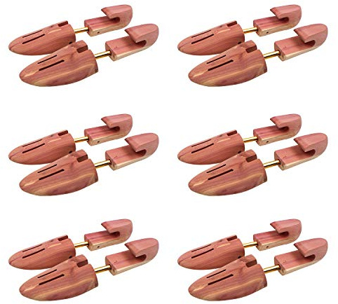 DEPABABA Cedar Shoe Trees with Single Tube, Wooden Shoe Tree for Men, 7–14 Size Red Cedar Accessories for Sneakers, Boots - 6 PKS (XL(Fit Shoe Sizes 12-14))