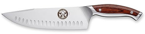 Ergo Chef Guy Fieri Knuckle Sandwich 8-Inch Chef's Knife 8081 Premium 7CR17MoV Stainless Steel Blade Hollow Ground blade Custom Style Tip, Ergonomic Pakkawood Handle