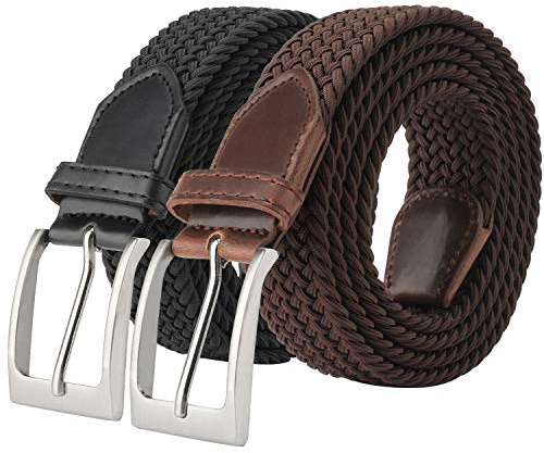 Fairwin Ceinture Elastique Tressée Homme Tissu Extensible 3.3cm