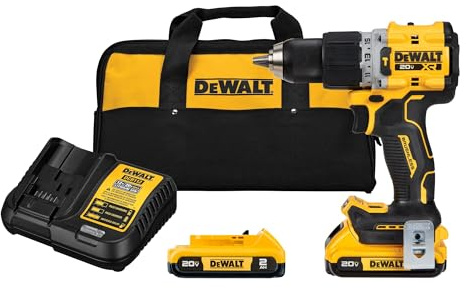 DEWALT 20V MAX* XR® Brushless Cordless 1/2 in. Hammer Drill/Driver Kit (DCD805D2), Yellow