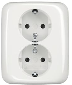 BUSCH-JAEGER SCHUKO 202 EUJB-214 - Presa doppia, copertura completa