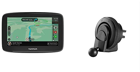 TomTom Navigationsgerät GO Classic (5 Zoll, Stauvermeidung Dank TomTom Traffic), Schwarz & Lüftungsschlitzhalterung für alle TomTom Start, Via, GO Basic Modelle (Siehe Kompatibilitätsliste unten)