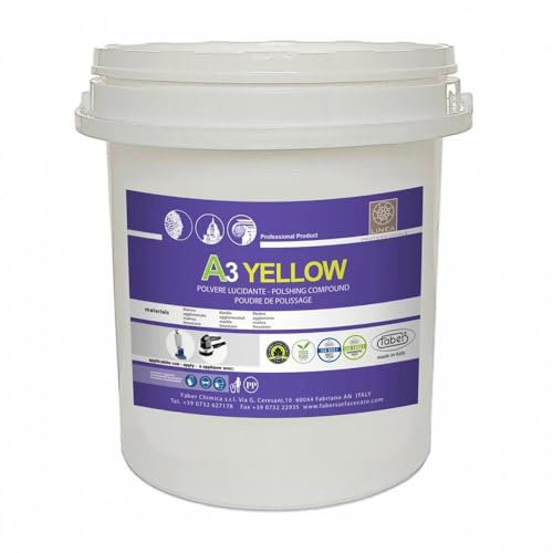 Faber - A3 Yellow 1 kg. - Polvere di lucidatura a umido per la lucidatura ad effetto vetrificato di tutti i materiali calcarei come marmo, calcare, travertino e agglomerati a base di marmo.