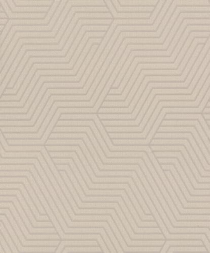 Rasch Tapet 312522 – ljus fibertapet i grått med geometriskt mönster från fina linjer från Deco Style kollektionen