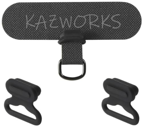 kazworks cell phone tether tab universal mobile phone lanyard clutch loop patch attachment