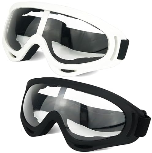 AHEJIOO 2 Stück Schutzbrille Für Kinder, Schutzbrille Kinder, Nerf Brille, Kinder Schutzbrille, UV400-Schutz Schutzbrille Arbeitsschutzbrille, Für Labor, Radfahren, Skifahren, Bergsteigen