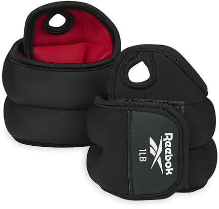 Reebok Pesi da polso, pesi indossabili con passante per pollice per fitness braccio, boxe, yoga, passeggiate e altro ancora, polsiere in poliestere spandex, accessori essenziali per l'allenamento a