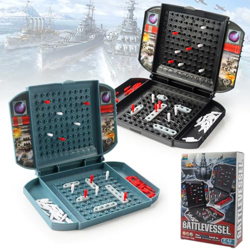 TIVUNORON Battleship Spiel, Seeschlacht Spiel, Brettspiel Seeschlacht Spielzeug, Klassisches Strategiespiel für Kinder ab 6 Jahren, Jungen-Geschenke