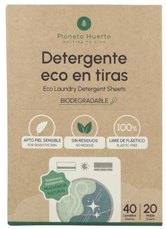 PLANETA HUERTO | Eco-tiras detergente y suavizante Planeta Huerto 40 lavados