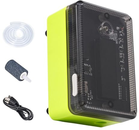 Aérateur pour Aquarium,Bulleur Rechargeable Transparent - Pompe À Appât Vivant Rechargeable | pour Usage Domestique Camping Plein Air Voyage Entretien Bassin Bateau Eau Douce Et Eau Salée
