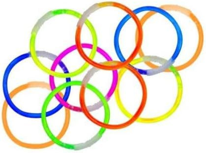 Piro89 - Braccialetti Luminosi Starlight di qualità premium 100 Luminose Fluorescenti Colori Misti - Set da braccialetti e 100 connettori, per Halloween, Feste e Carnevale per Bambini e Adulti