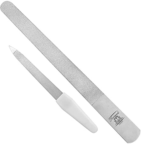 Haryali London Metal Nail Files Professional Nail File for Shaping Styling Natural, Gel & Acrylic Nails, Double Sided Diamond Nail File for Women and Men, Nails Accessories Tools for Home & Salon Use