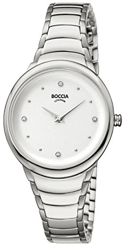 Boccia Damen Analog Quarz Uhr mit Titan Armband 3276-09