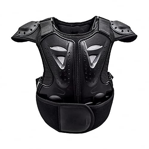 MAOTN Gilet Protettivo per Armatura da Motociclista per Bambini,Protezione per Torace Colonna vertebrale per Moto Maglia Protettiva MTB Enduro,Pettorina Cross Schiena Sport L,Black,L