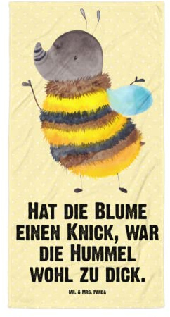 Mr. & Mrs. Panda Handtuch Hummel flauschig - Geschenk, Biene, Großes Badehandtuch, Natur, Lustige Sprüche, Blume, Strandlaken, Strandtuch, Duschtuch