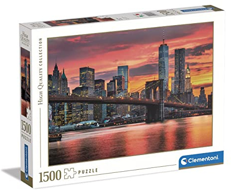 Clementoni Collection Puzzle 1500 Pezzi, Illustrazione Paesaggio East River At Dusk di New York, Idea Regalo, Made in Italy, 59,2 x 84,3 cm, 31693