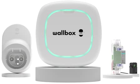Wallbox Pulsar MAX Kit (Elektrofahrzeug-Ladegerät, Leistungsmesser und Dockkabel) 7,4 kW, 5 m, T2, Weiß, kompatibel mit Alexa und Google Home