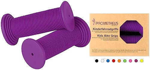 Prometheus Kinderfahrradgriffe Fahrradgriffe Kinder für Mädchen Jungen schadstofffrei | Phthalate frei | Kraton-Gummi 92 x 20 MM (Violett)