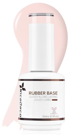 Nicedeco Base Rubber para Uñas Esmaltes Semipermanentes en Gel Base de Caucho UV/LED Soak-Off Colores Vibrantes y Duraderos 15ML 06