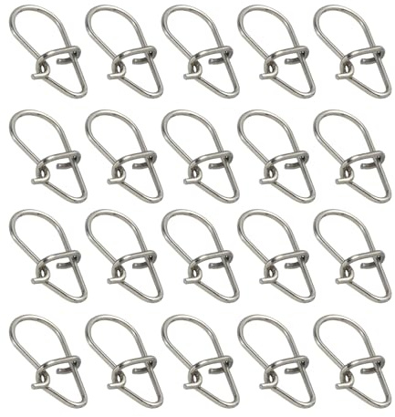 PATIKIL #2 Pêche Verrouillage Boutons-Pressions, 50 Paquet INOX Acier Pêche Agrafes Rapide Changement Pêche Leurre Hameçon Connecteur Pêche Matériel Trousse (0,51 x0,25)