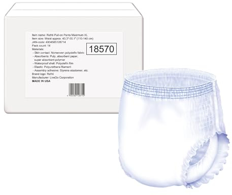 Pull-On Premium Pants Maximum - Unisex Protective Underwear - Breathable Disposable Incontinence Briefs - Ultra Absorbent & Leak Proof Adult Diapers with Stretch Waist - X Large (43.3-55.1) - 14 Ct