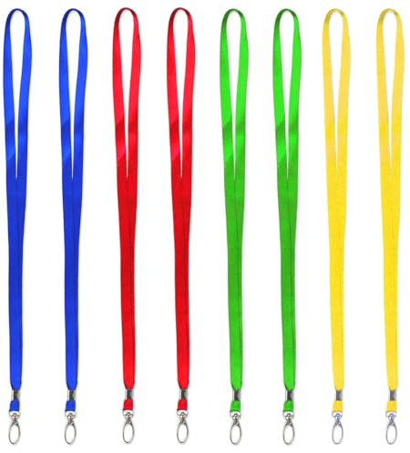 NTRUXZP Courroie Cordons de Cou Lanyard, 8 Pièces Nylon Strap Lanières Tour de Cou avec Crochet Pivotant, Bureau Sangle Cou Cordon, Badge Cordon Lanyard pour Carte d'identité Porte-Badge Porte-clés